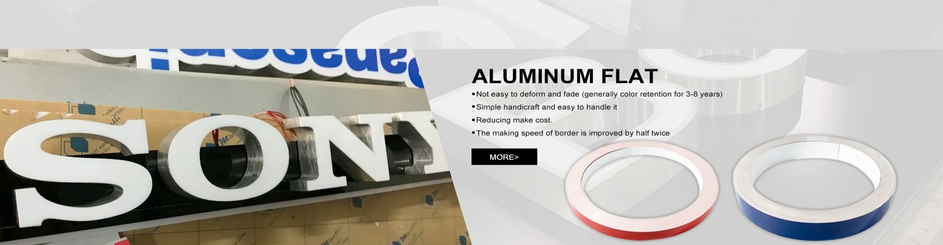 Kalite Alüminyum Çizgi Kapak Kanal Mektubu için Fabrika